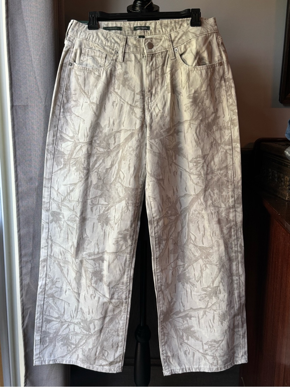 Wild Fable Neutral Taupe camo Patterned Wide-Leg Jeans nwt sz 8